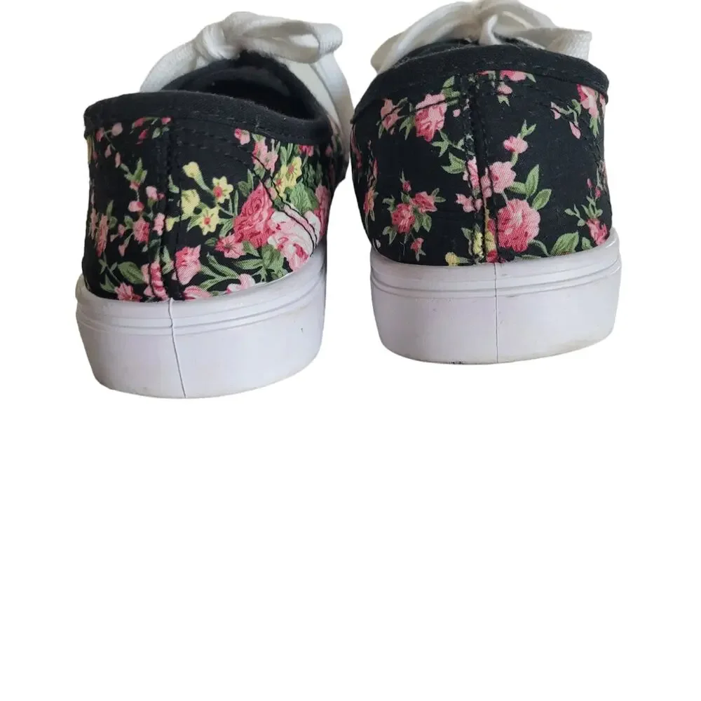 Charlotte Russe Women's Lace Up Low Top Floral Casual Shoes Size 9